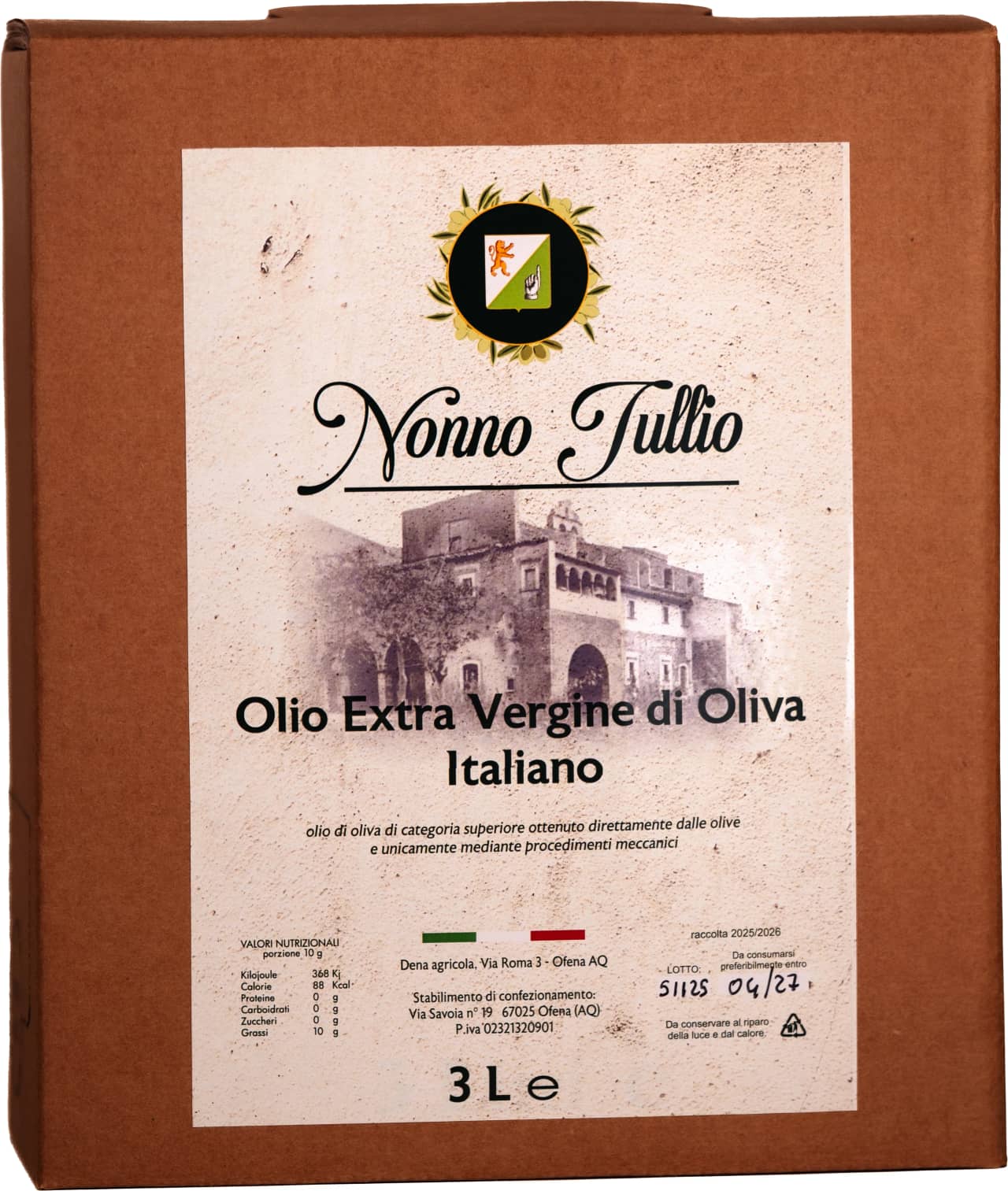 Bag in Box Box 3L  EVO Olive Oil