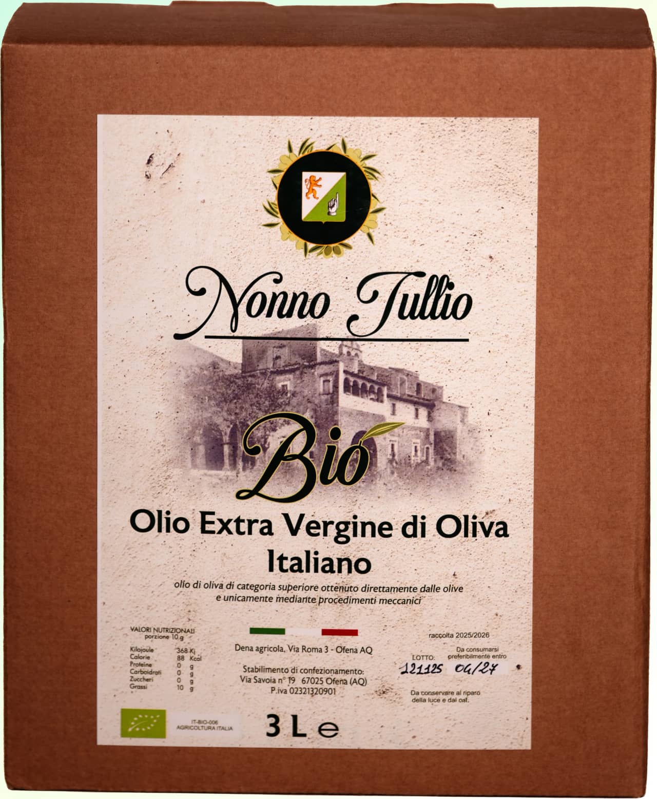 Bag in Box Box 3L BIO EVO Olive Oil